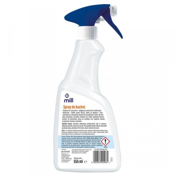 MILL KITCHEN Spray do czyszczenia kuchni, produkt do sprzątania 555 ml (opak.zb 6 szt.)