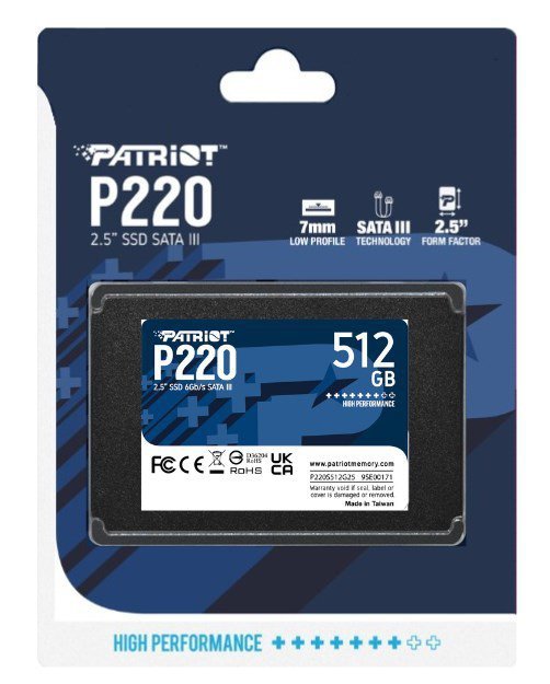 SSD PATRIOT P220 512GB SATA3 2,5&quot;