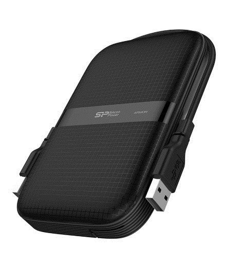 Dysk zewnętrzny HDD Silicon Power Armor A60 (2TB; 2.5&quot;; USB 3.2; 5400 obr/min; Black; SP020TBPHDA60S3A)
