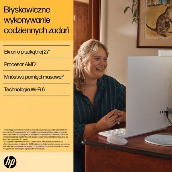 HP 27-cr0222nw AIO Ryzen 7 7730U 27.0&quot;FHD IPS AG 300nits 16GB DDR4 SSD512 Radeon 680M LAN Win11 2Y Shell White
