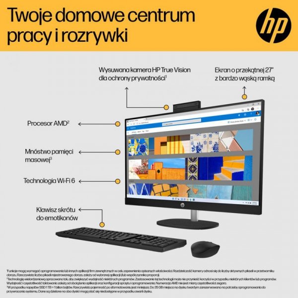 HP 27-cr0222nw AIO Ryzen 7 7730U 27.0&quot;FHD IPS AG 300nits 16GB DDR4 SSD512 Radeon 680M LAN Win11 2Y Shell White