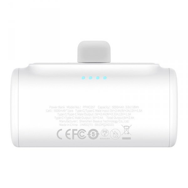 Powerbank Baseus Compact 5000mAh USB-C (biały)