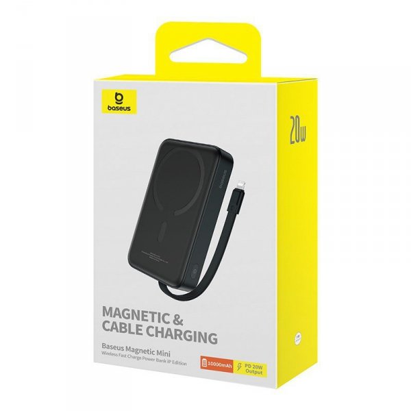 Powerbank Baseus Magnetic Mini Air Wireless 10000mAh 20W+kabel lightning (czarny)