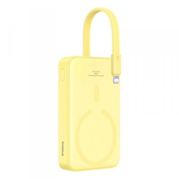 Powerbank Baseus Magnetic Mini Air Wireless 10000mAh 20W+kabel USB C-USB C (żółty)