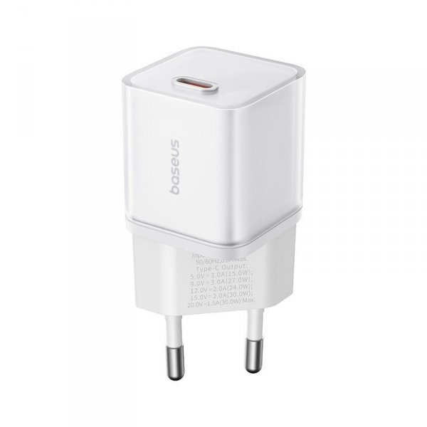 Ładowarka Baseus GaN5S 1C 30W EU (moon white)