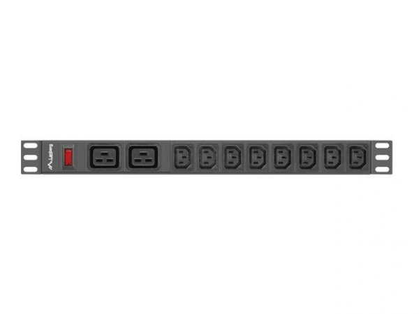 LANBERG LISTWA ZASILAJĄCA RACK 19&quot; PDU PDU-02I1908I-0200-C20-BK (1U, 16A, 2X C19, 8X IEC C13, 2M, WTYK C20)
