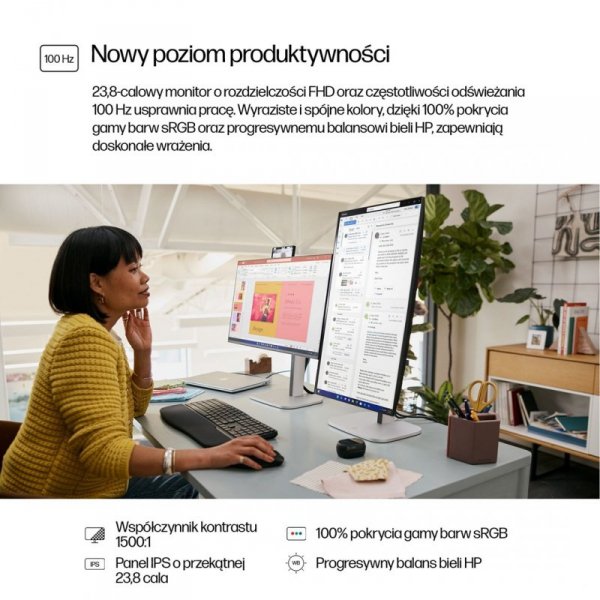 MONITOR HP LED 23,8” S5 Pro 524pf (9D9L6A5)