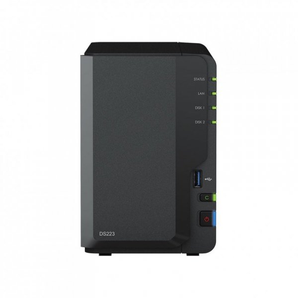 NAS Synology DS223; Tower; 2x (3.5&quot; SATA HDD)/2.5&quot; HDD SSD); Realtek RTD1619B;,2GB DDR4, 1x 1GbE RJ-45
