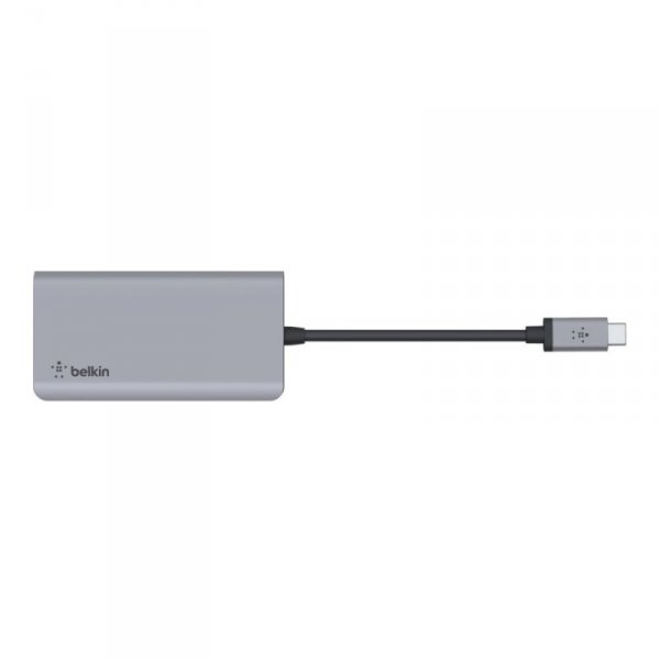 Hub Belkin Connect USB-C 4-in-1 Multiport Adapter 1x4k HDMI/2xUSB-A/1xUSB-C PD3.0 Grey