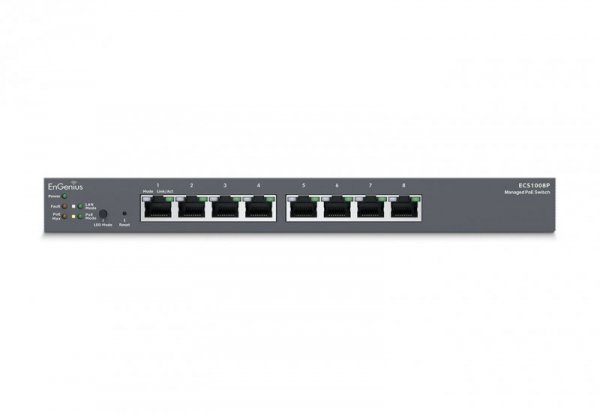 Switch zarządz. 8xRJ45 GbE PoE 55W, EnGenius Cloud