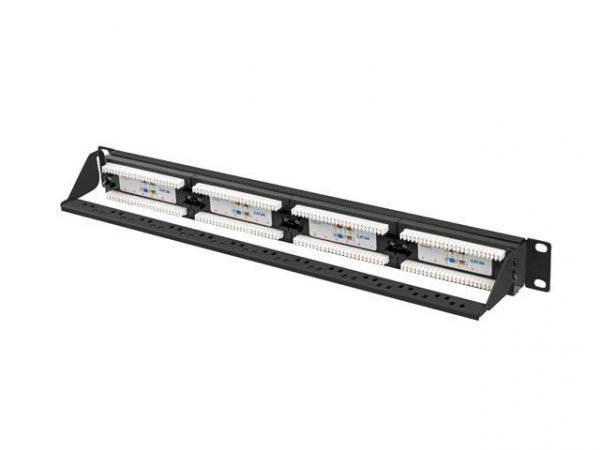 LANBERG PATCH PANEL 24 PORT 1U 19&quot; KAT.6A UTP CZARNY PPUA-1024-B
