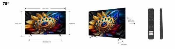 Telewizor TCL 75C655 QLED 75&#039;&#039; 4K Ultra HD Google TV Dolby Atmos DVB-T2 Titan