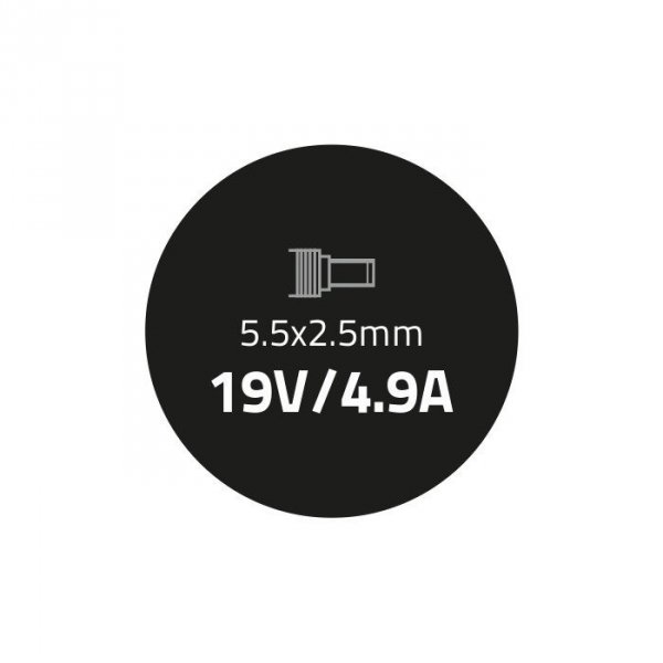 Zasilacz Qoltec 50076.90W do notebooka Toshiba (19 V; 4,9 A; 90W; 5.5 mm x 2.5 mm)