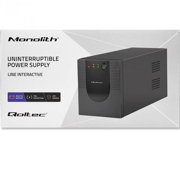 QOLTEC ZASILACZ AWARYJNY UPS LINE INTERACTIVE | MONOLITH | 1500VA | 900W