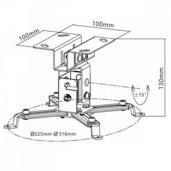 Maclean Uchwyt do projektora MC-582 sufitowy  12cm 20kg