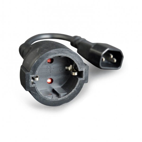 Gembird Adapter zasilania IEC320 C14-&gt;SCHUKO(F) 15 cm