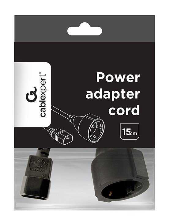 Gembird Adapter zasilania IEC320 C14-&gt;SCHUKO(F) 15 cm