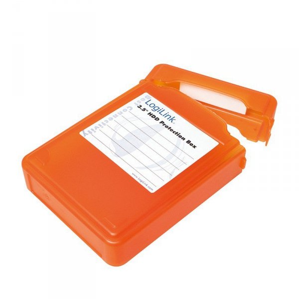 LogiLink Pudełko ochronne do HDD 3.5 cala Pomarańczowe
