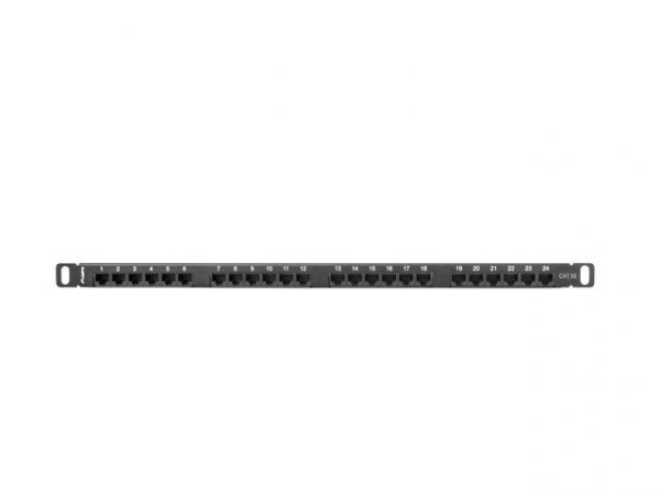 Lanberg Patch Panel 24 Port 0.5U Kat.5E czarny