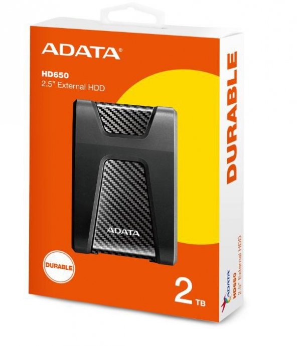 Adata DashDrive Durable HD650 2TB 2.5&#039;&#039; USB3.1 Czarny