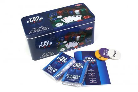 Tactic Zestaw 200 żetonów plus dwie talie po 55 kart Pro Poker Texas Holde&#039;em puszka