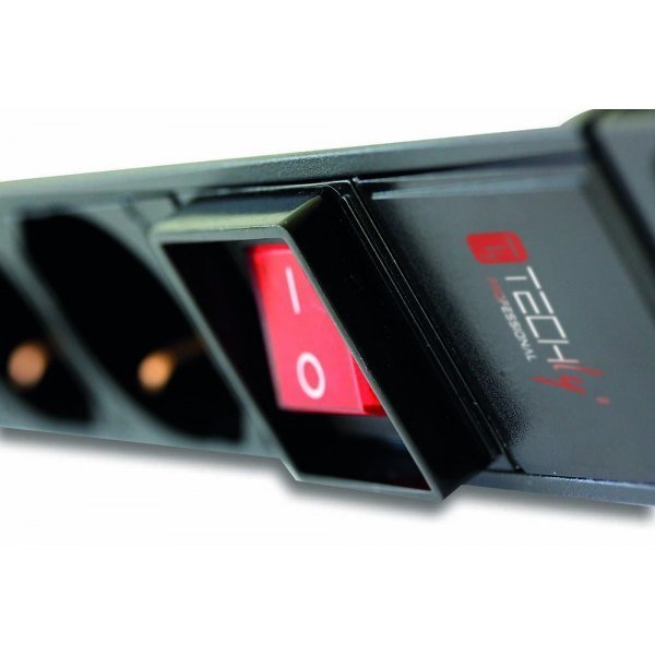 Techly Listwa zasilająca Rack 19 cali do UPS 12 gniazd, 2m czarna, 250V/16A