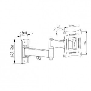 ART Uchwyt do TV LCD/LED 10-27&quot; 15KG AR-82 regulacja pion/poziom 28cm