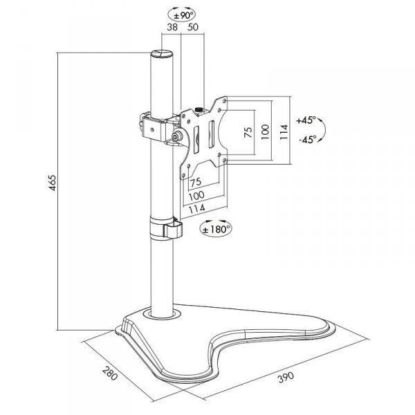 LogiLink Stojak do monitora, VESA, max 8 kg
