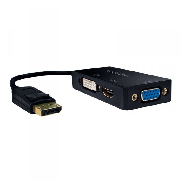 LogiLink Kabel adapter display port do DVI/HDMI/VGA, 4K