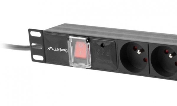 Lanberg Listwa zasilająca Rack PDU  19&quot;  1U 16A 7X 230V PL 2m czarna