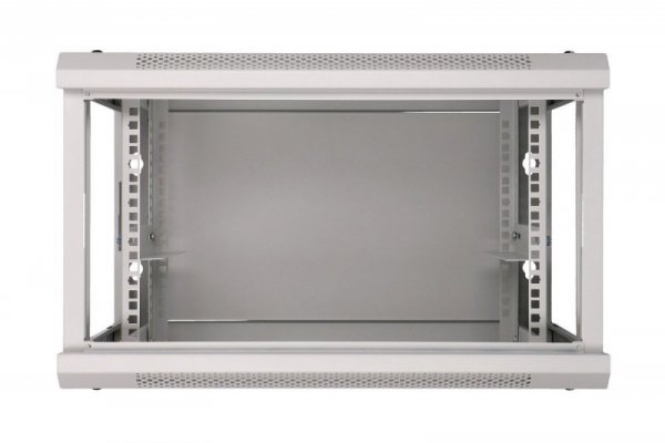 Extralink Szafka wisząca rack 6U 600x450 szara szklane drzwi