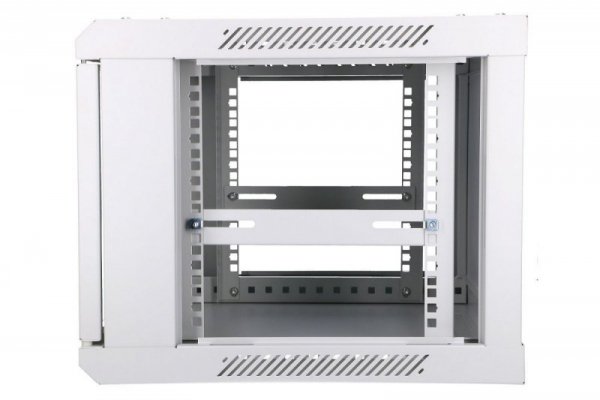 Extralink Szafka wisząca rack 6U 600x450 szara szklane drzwi