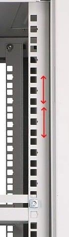 Extralink Szafka wisząca rack 12U 600x600 szara szklane drzwi