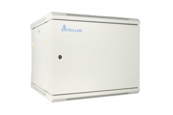Extralink Szafka wisząca rack 12U 600x600 szara metalowe drzwi