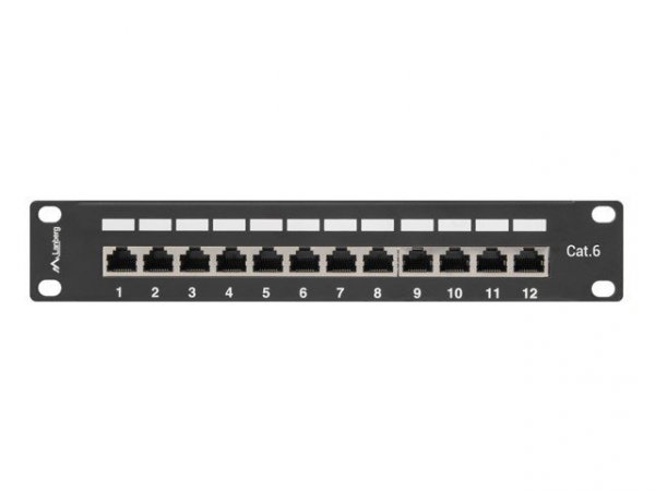Lanberg Patch Panel 12 Port 1U 10&#039; cali kategoria 6 ekranowany czarny