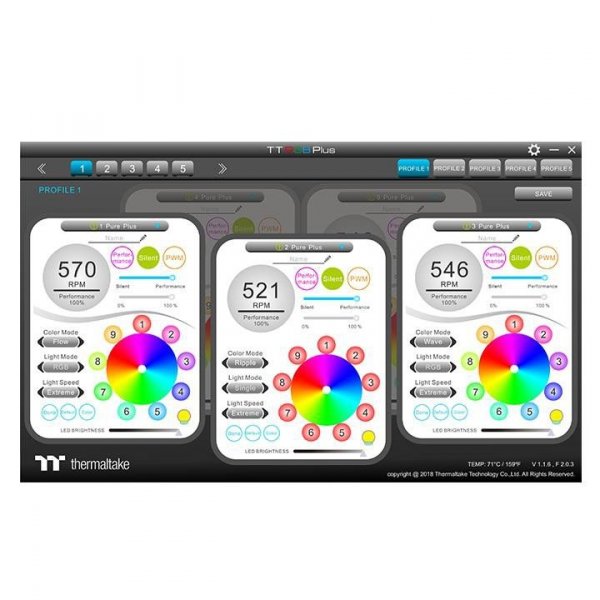 Thermaltake Wentylator Pure 14 RGB Plus TT Premium Edition 3 sztuki