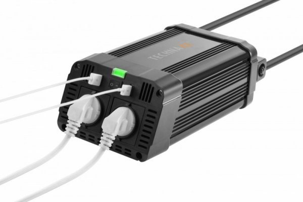Technaxx Deutschland GmbH & Co. KG TE16 Przetwornica (falownik) o mocy ciągłej 1.200W (2x VAC 230V / 2x USB)