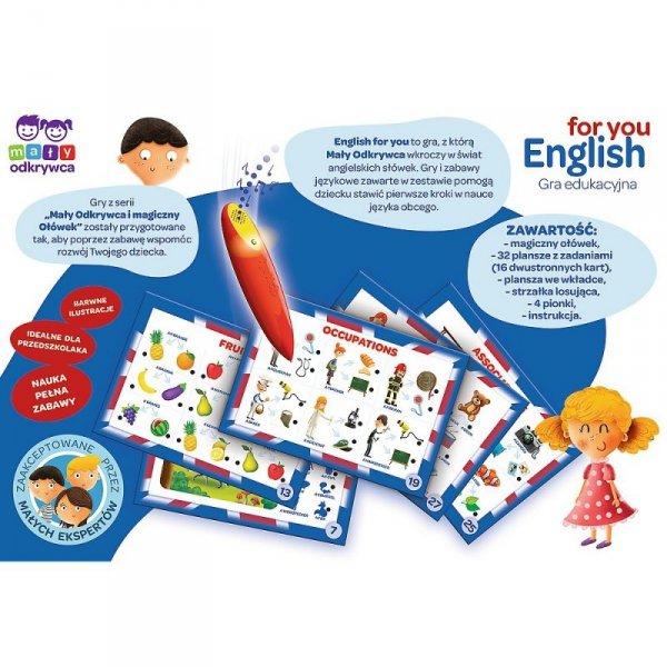Trefl Gra English for you Mały Odkrywca i Magiczny ołówek