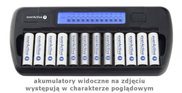 everActive Ładowarka procesorowa NC-1200 do 12 akumulatorków AA/AAA