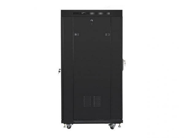 Lanberg Szafa instalacyjna RACK stojąca 19 15U 800X1000 czarna drzwi perforowane LCD( FLAT PACK)