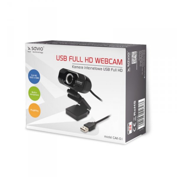 Savio Kamera internetowa USB Full HD, CAK-01