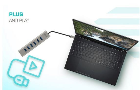 i-tec Hub USB-C Charging Metal HUB 7 Port