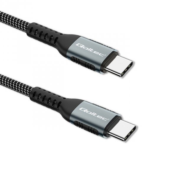 Qoltec Kabel USB 2.0 typ C | USB 2.0 typ C 100W | QC 3.0| PD | 1.5m |   Czarny