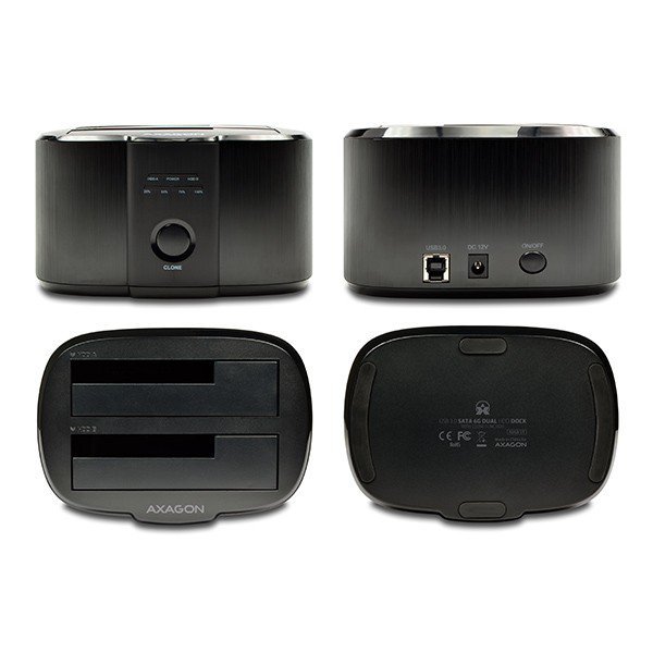 AXAGON ADSA-ST Stacja dokująca, USB 3.2 Gen 1 - 2x SATA 6G 2.5&quot;/3.5&quot; SSD/HDD CLONE DUAL