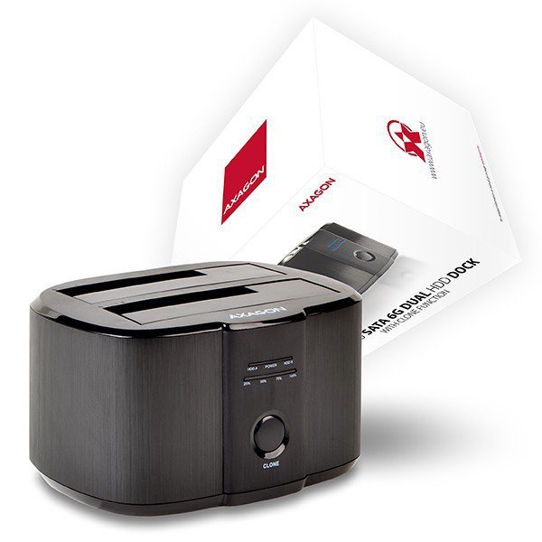 AXAGON ADSA-ST Stacja dokująca, USB 3.2 Gen 1 - 2x SATA 6G 2.5&quot;/3.5&quot; SSD/HDD CLONE DUAL