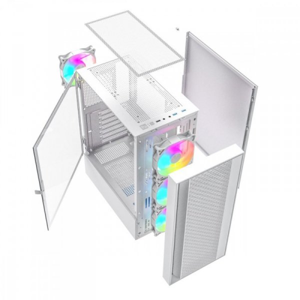 Gembird Obudowa Midi Tower Fornax 4000 ARGB biała