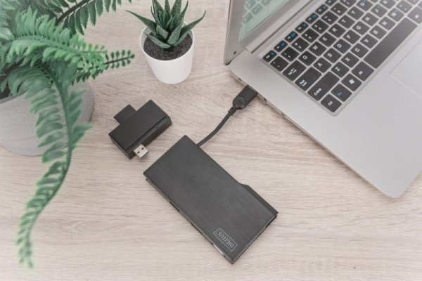 Digitus Stacja dokująca USB 3.0 Typ A, 7-portów, 4K 30Hz, HDMI, VGA, 2x USB 3.0, SD microSD, RJ45