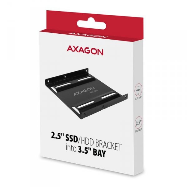 AXAGON RHD-125B Ramka metalowa do montażu 1x 2.5&quot; HDD w pozycji 3.5&quot; Czarna