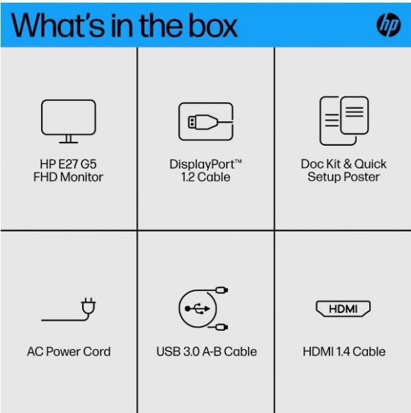 HP Inc. Monitor 27 cali E27 G5 FHD 6N4E2AA