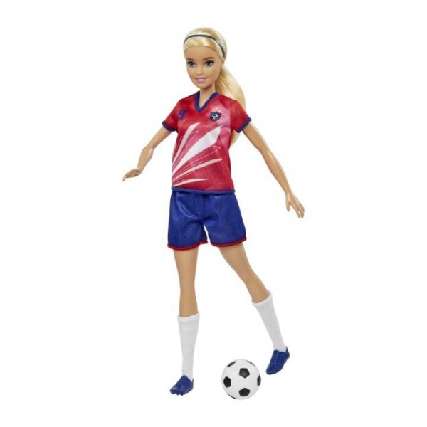 Mattel Lalka Barbie Piłkarka czerwona koszulka